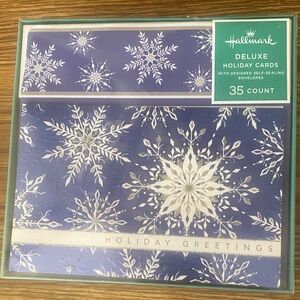 Hallmark Deluxe Blue Holiday Cards - 35 Count